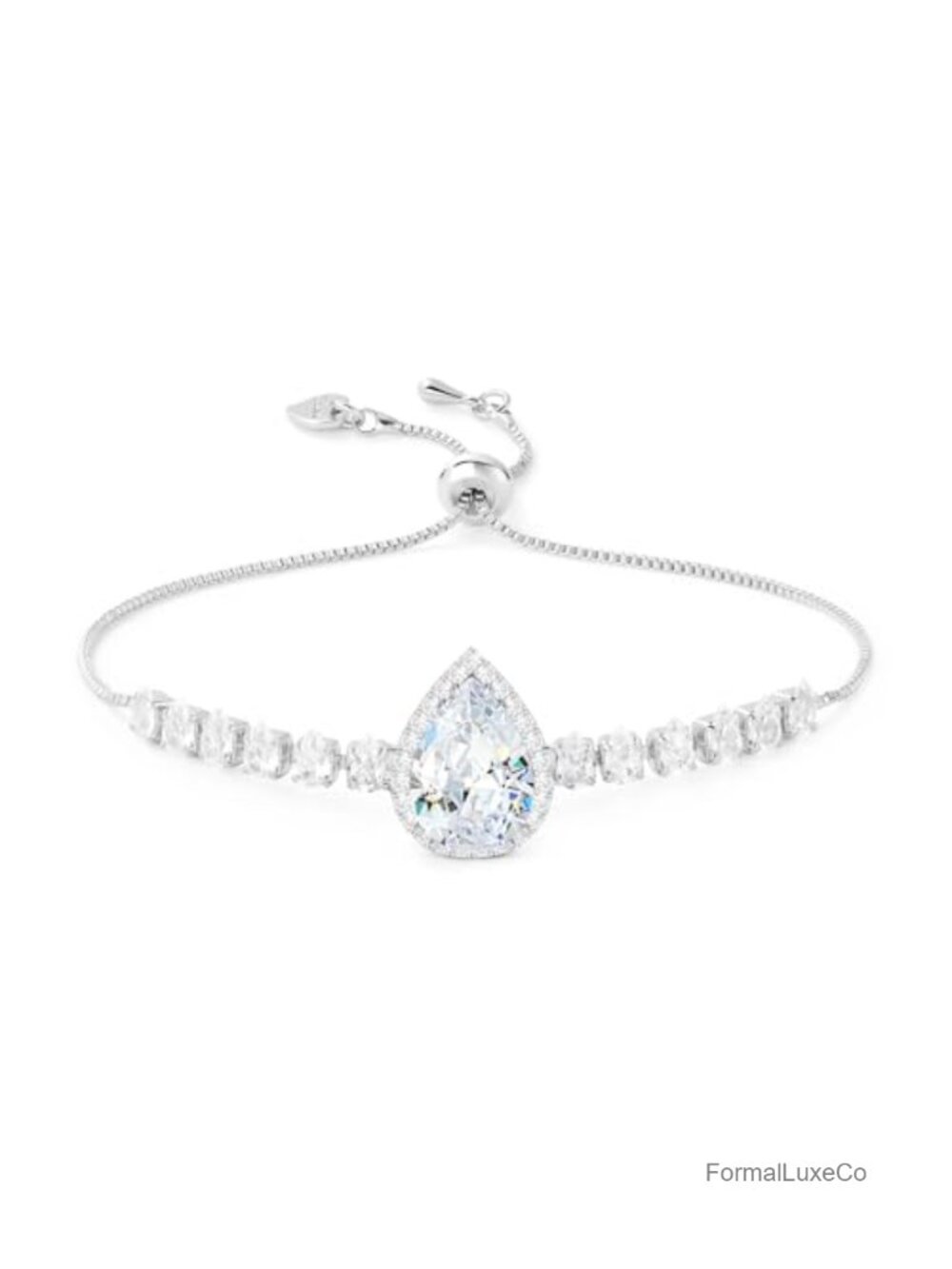 Crystal Rhinestone Charm Bracelet Adjustable Chain Cubic Zirconia Prom Jewelry